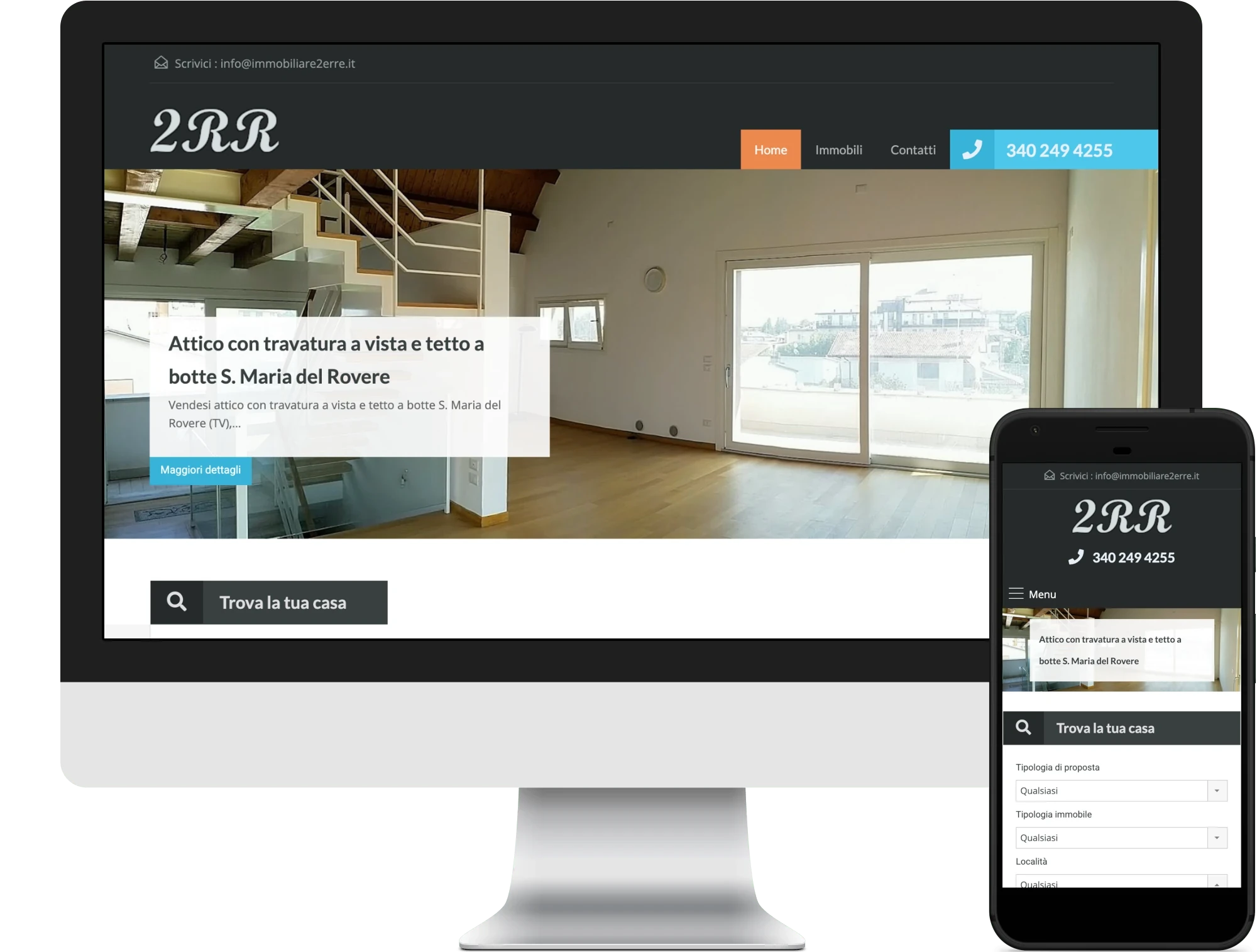 immobiliare2erre.it homepage displayed in dedicated desktop and mobile frames